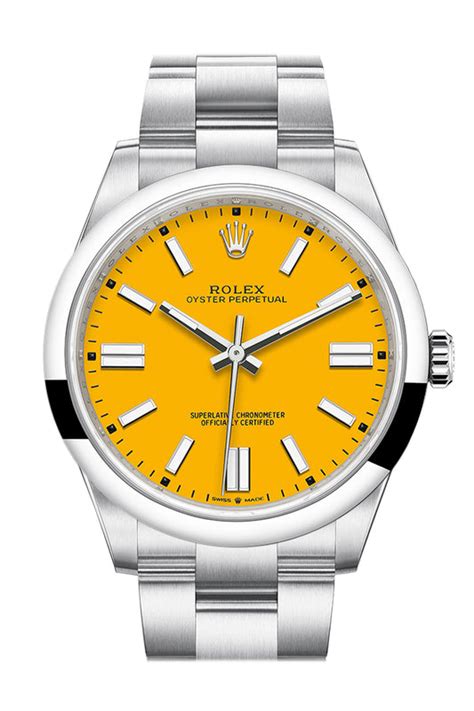 rolex oyster perpetual 41mm yellow dial|rolex oyster sap 39139 price.